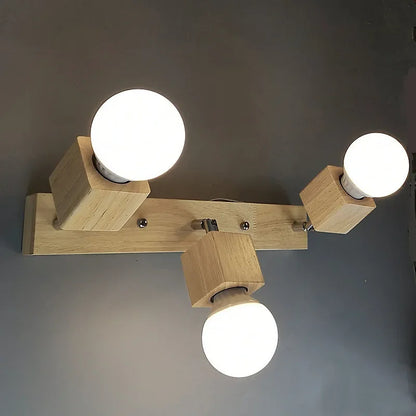 Nordic Modern Wood Square Luces Led Lights for Room Living Room Kitchen Porch Ceiling Lights Plafon Led Techo Led Verlichting
