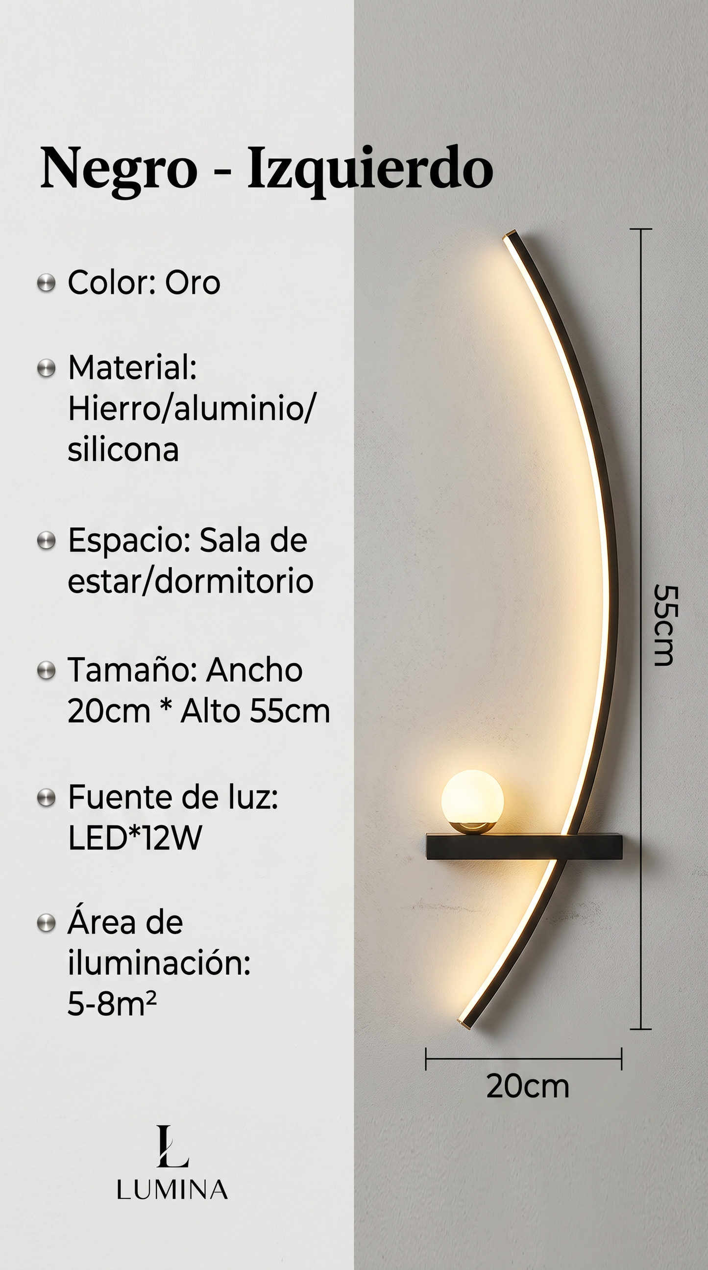 Aplique de Pared LED Minimalista • Diseño y Luz de Acento