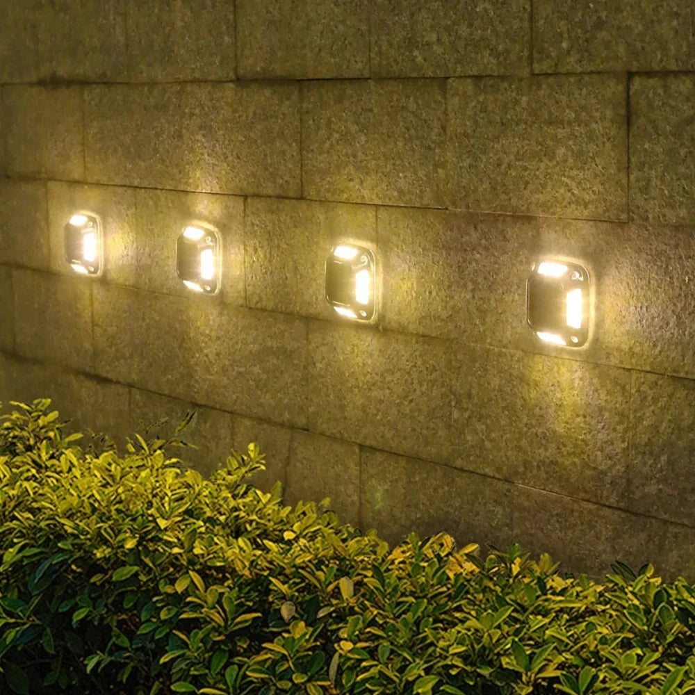 Outdoor Waterproof Wireless for Path Warning Garden Walkway Sidewalk Steps Deco 4PCS Solar Dock Lights 8Leds Deck Driveway Light